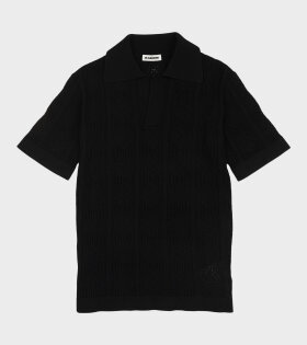 Knit Polo T-shirt Black