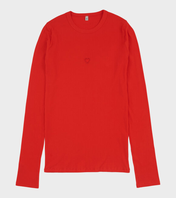 Baserange - L/S Heart T-shirt My Red