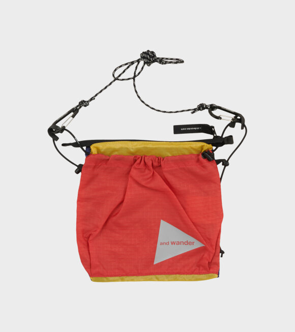 And Wander - Nylon Sacoche Bag Red/Dark Blue