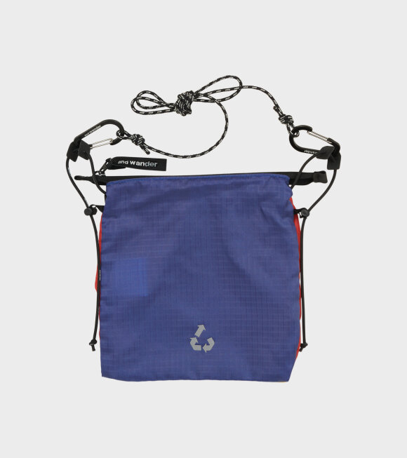 And Wander - Nylon Sacoche Bag Red/Dark Blue