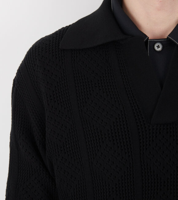 Jil Sander - Knit Polo T-shirt Black