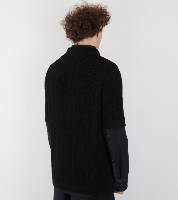 Jil Sander - Knit Polo T-shirt Black