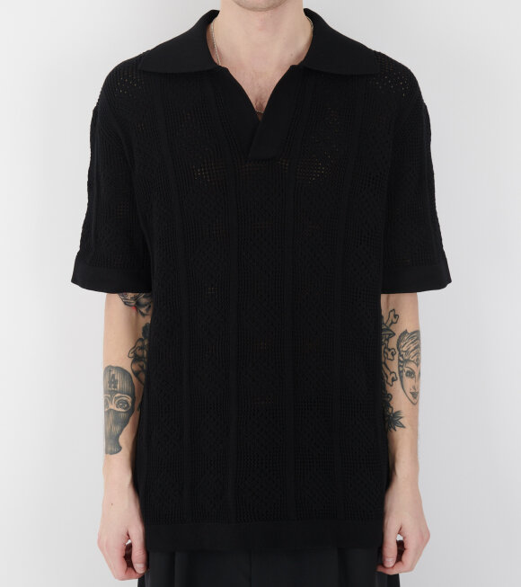 Jil Sander - Knit Polo T-shirt Black