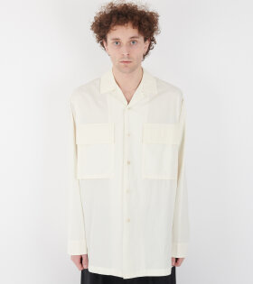 Glass Finished Poplin Shirt Eggshell