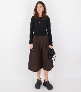 Linen Culottes Dark Brown