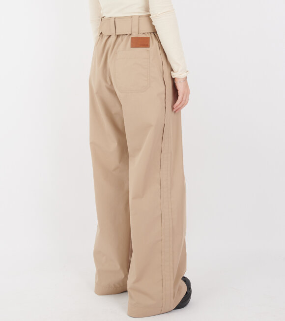 Moncler - High Waist Relaxed Trousers Beige