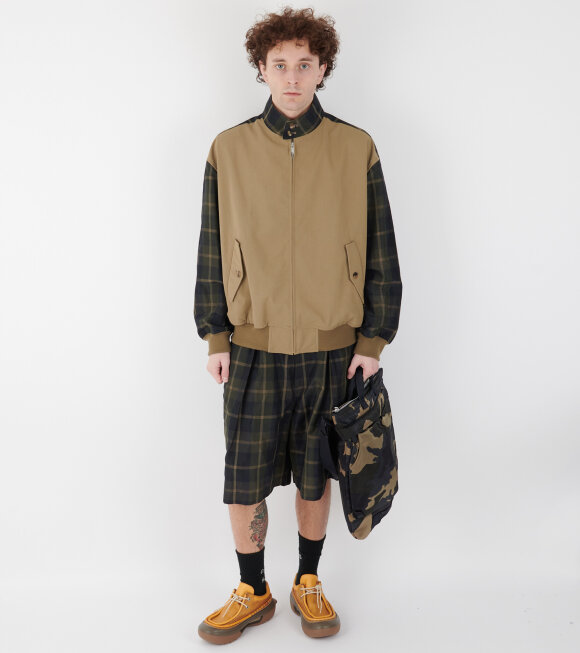 Comme des Garcons Homme - Checkered Shorts Navy/Olive Green