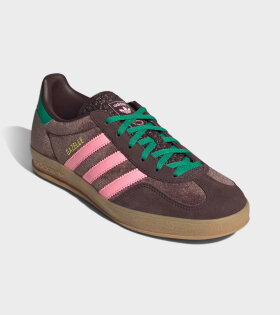 Gazelle Indoor W Dark Brown/Glow Pink/Court Green