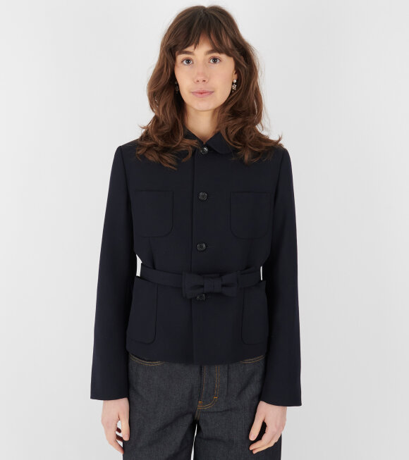 Comme des Garcons Girl - Bow Belt Blazer Navy