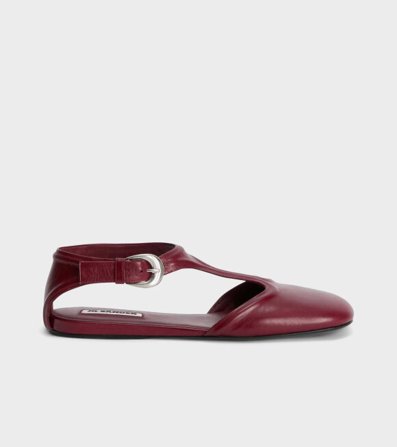 Jil Sander - Mary Jane Flats Cedar Red