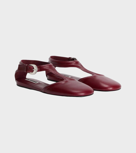 Jil Sander - Mary Jane Flats Cedar Red