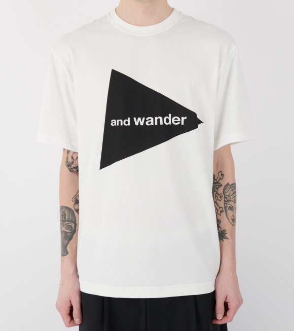 And Wander - Big Logo Tee White