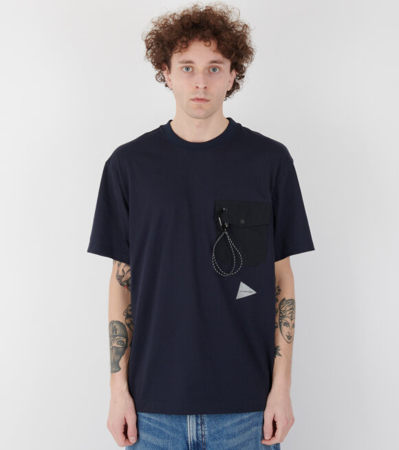 And Wander - Pocket T-shirt Navy