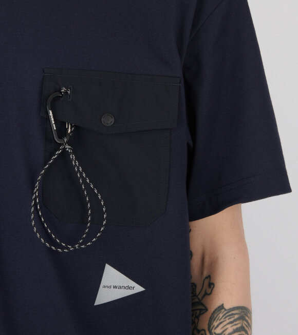 And Wander - Pocket T-shirt Navy