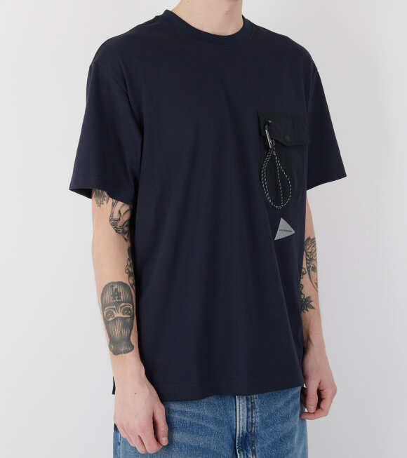 And Wander - Pocket T-shirt Navy