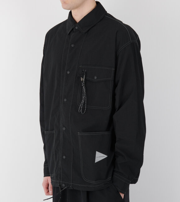 And Wander - Cordura Cotton Ripstop Shirt Jacket Black