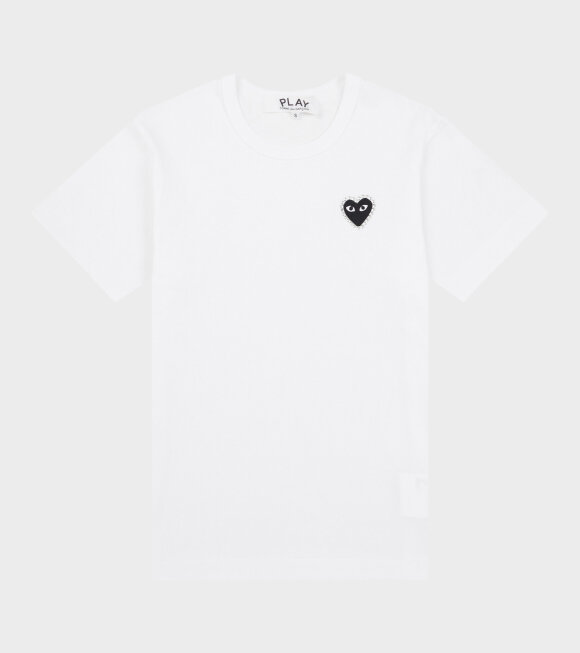 Comme des Garcons PLAY - U Rhinestone Black Heart T-shirt White