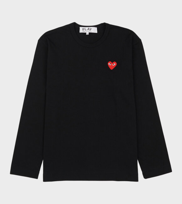 Comme des Garcons PLAY - U Red Heart LS T-shirt Black