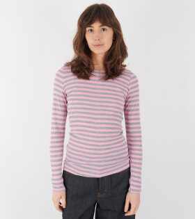 101 Rib Light Pink/Grey Melange