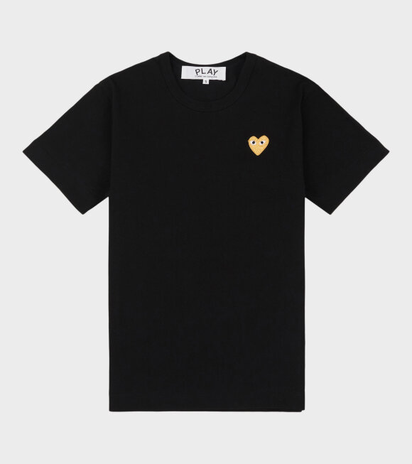 Comme des Garcons PLAY - U Gold Heart T-shirt Black