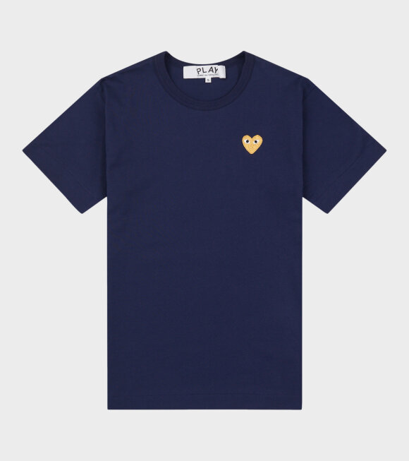 Comme des Garcons PLAY - U Gold Heart T-shirt Dark Blue