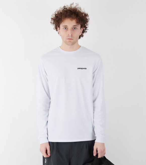 Patagonia - M's L/S P-6 Logo Responsibili-Tee White