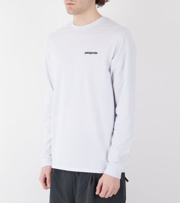 Patagonia - M's L/S P-6 Logo Responsibili-Tee White