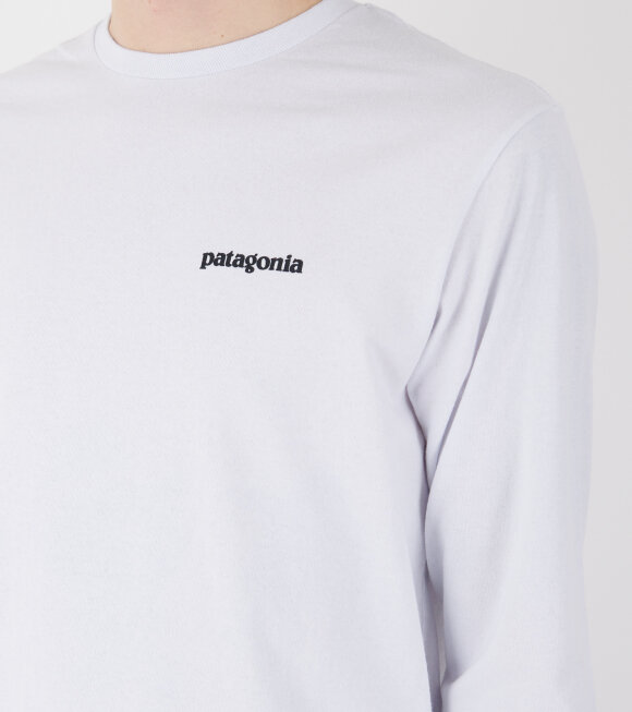 Patagonia - M's L/S P-6 Logo Responsibili-Tee White