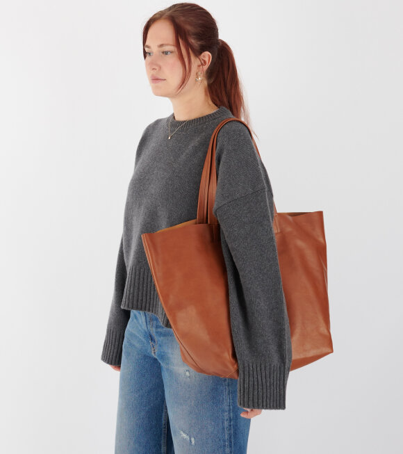 AF Agger - Full Grain Leather Tote Bag Cognac