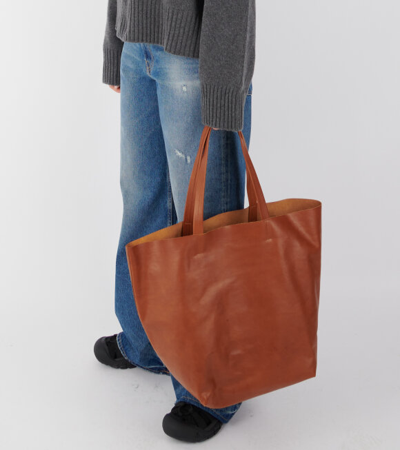 AF Agger - Full Grain Leather Tote Bag Cognac