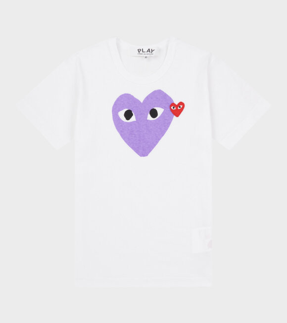 Comme des Garcons PLAY - U Big Purple Heart T-shirt White