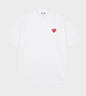 U Red Heart Polo T-shirt White