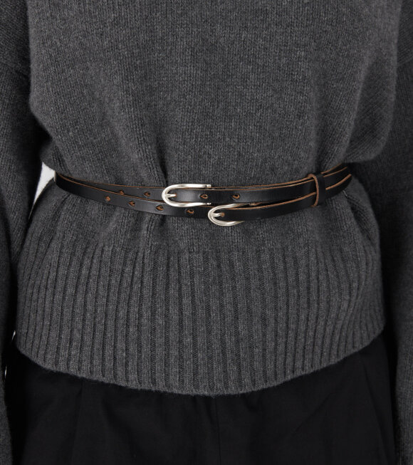 Our Legacy - Twin Tongue Belt Black Chromexcel Leather