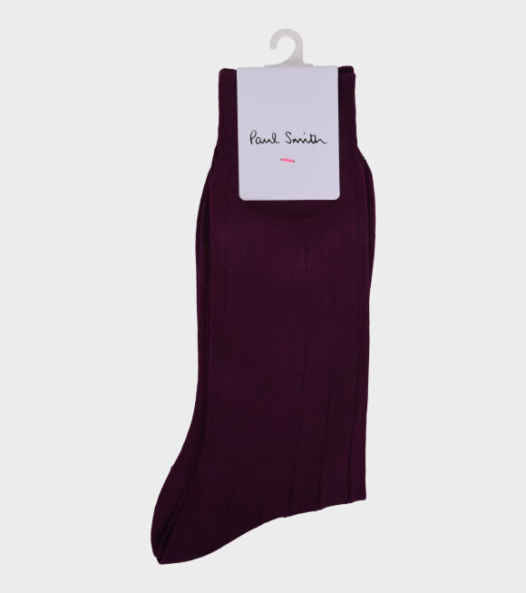 Paul Smith - Plain Rib Socks Burgundy Purple