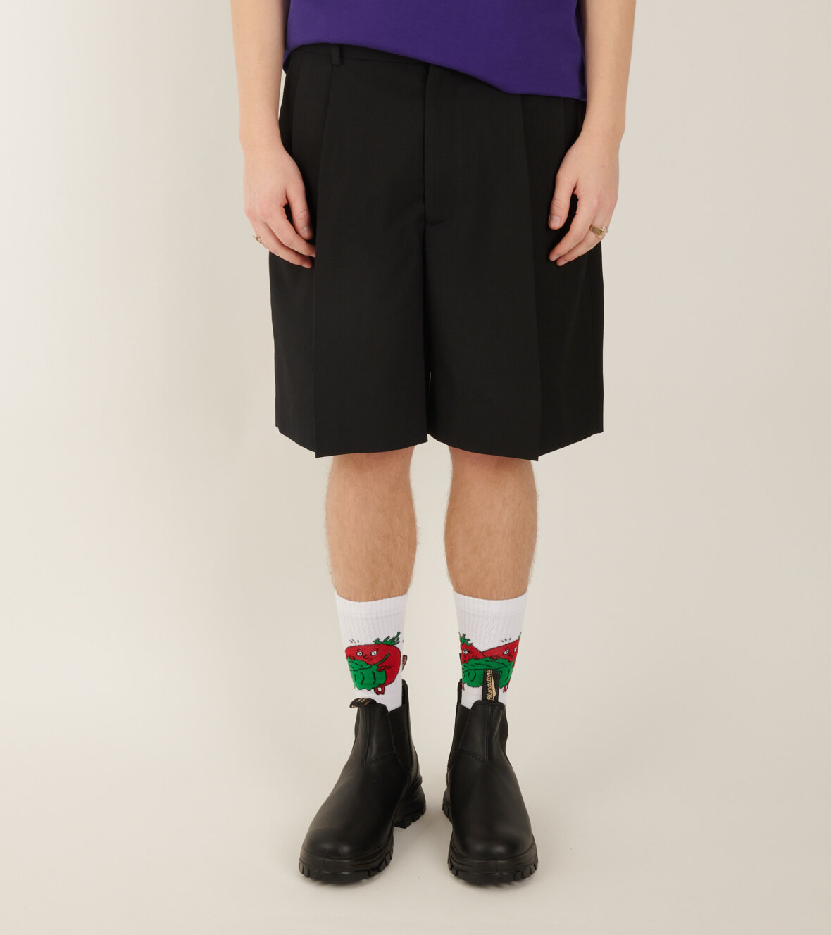 dr. Adams - Acne Studios Tailored Pleated Shorts Black