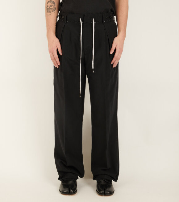 Maison Margiela - Cotton Pleats Suit Trousers Black