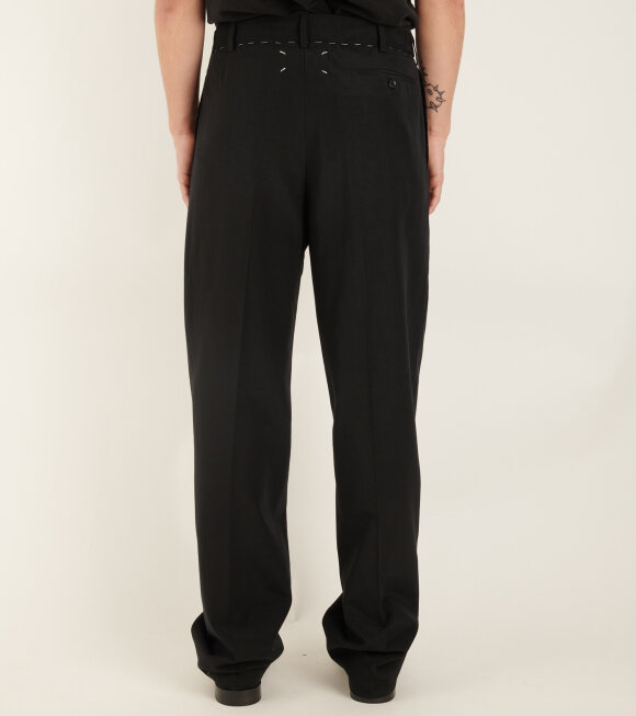 Maison Margiela - Cotton Pleats Suit Trousers Black