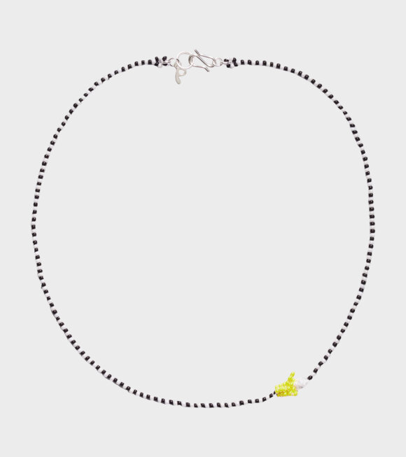 Pura Utz - Mini Striped Banana Necklace Black/White