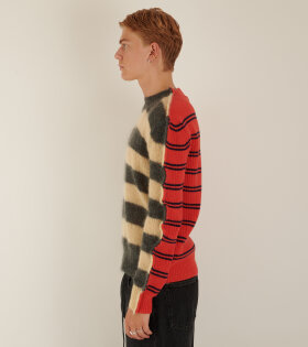 Striped Duo Knit Grey/Coral