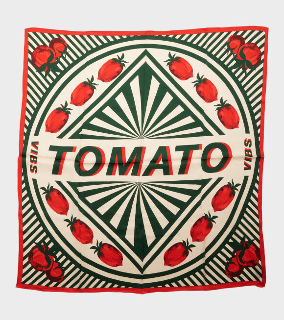 Henrik Vibskov - Tomato Silk Scarf White/Red Tomato Can