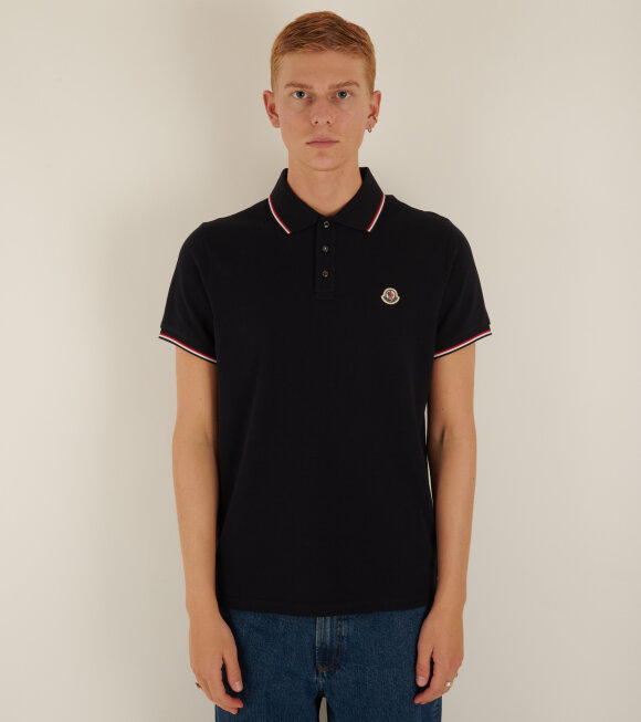 Moncler - S/S Tricolor Polo Navy