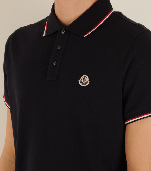 Moncler - S/S Tricolor Polo Navy