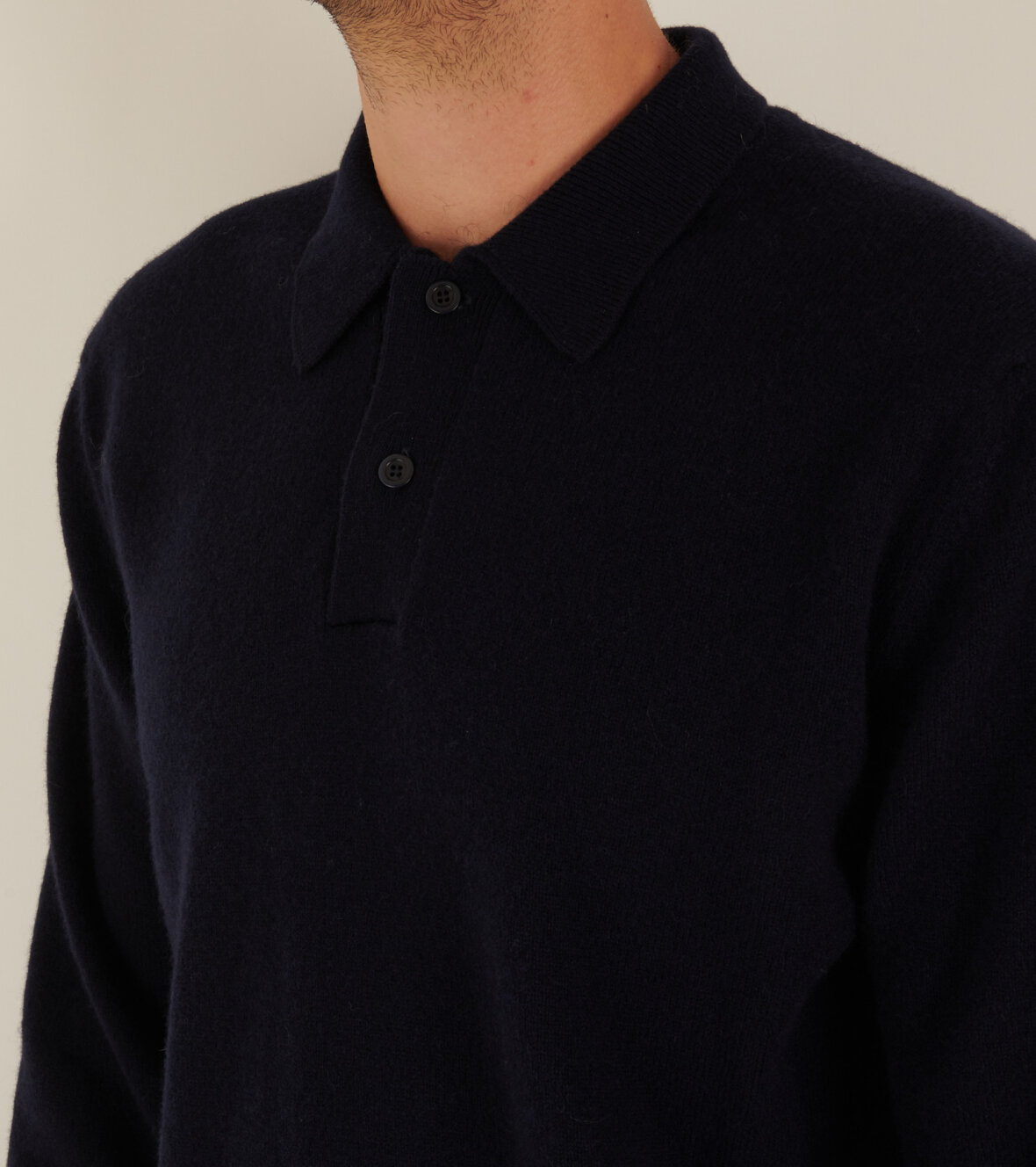 dr. Adams - Norse Projects Marco Merino Lambswool Polo Dark Navy