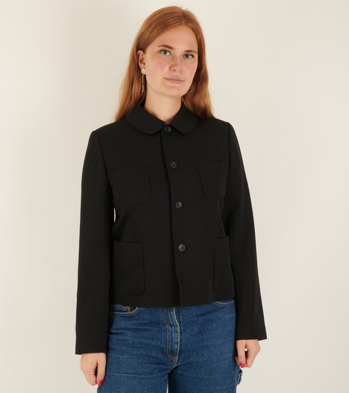 dr. Adams Comme des Garcons Girl Wool Blazer Jacket Black