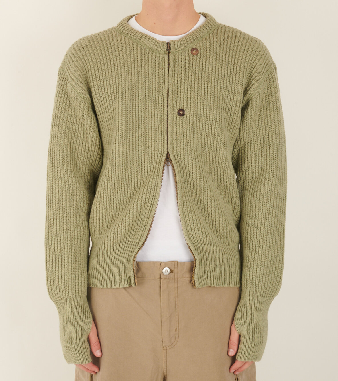 dr. Adams - Our Legacy Zip Wrap Cardigan Refined Green