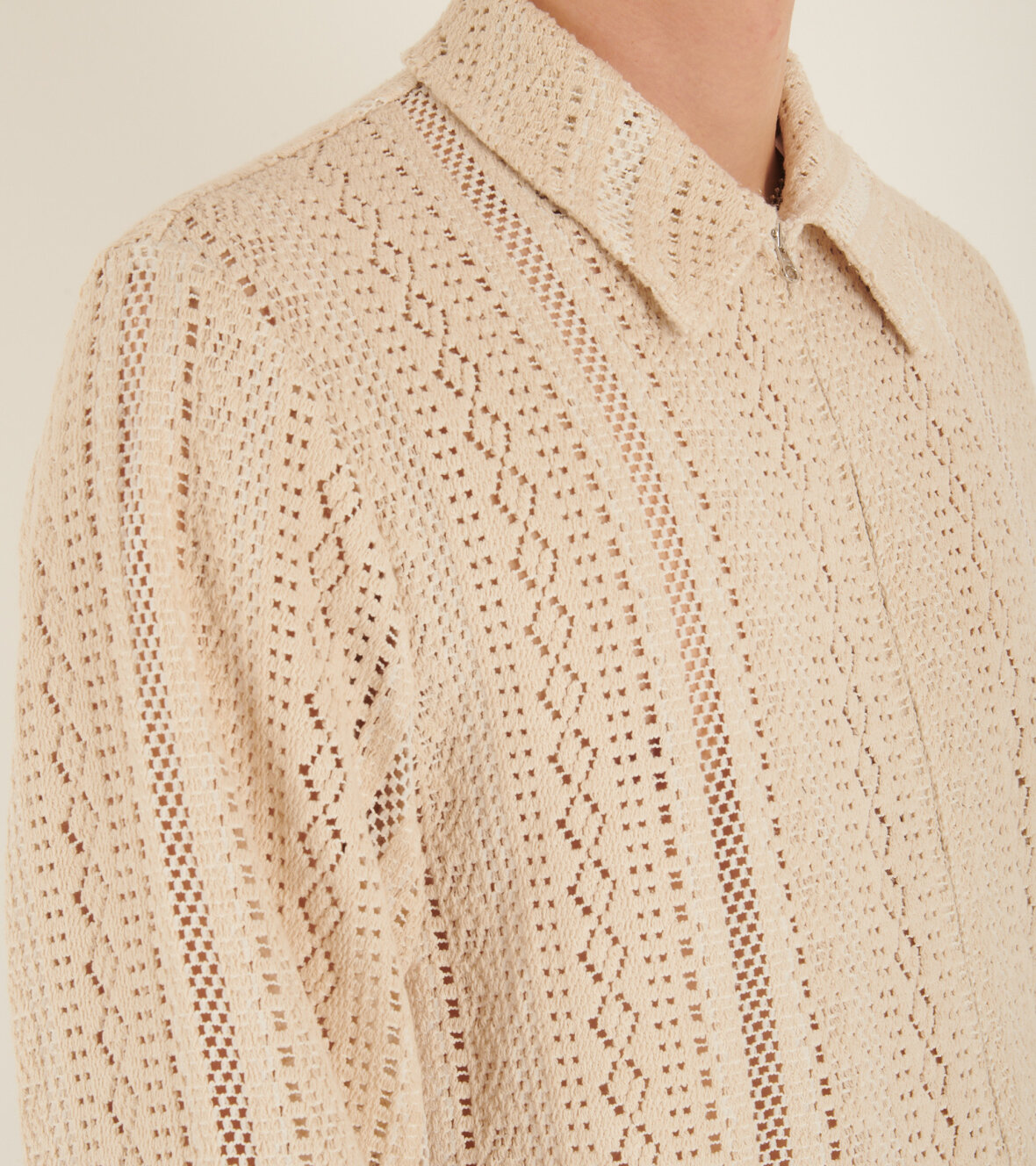 dr. Adams - Amomento Crochet Zip-up Shirt Ecru